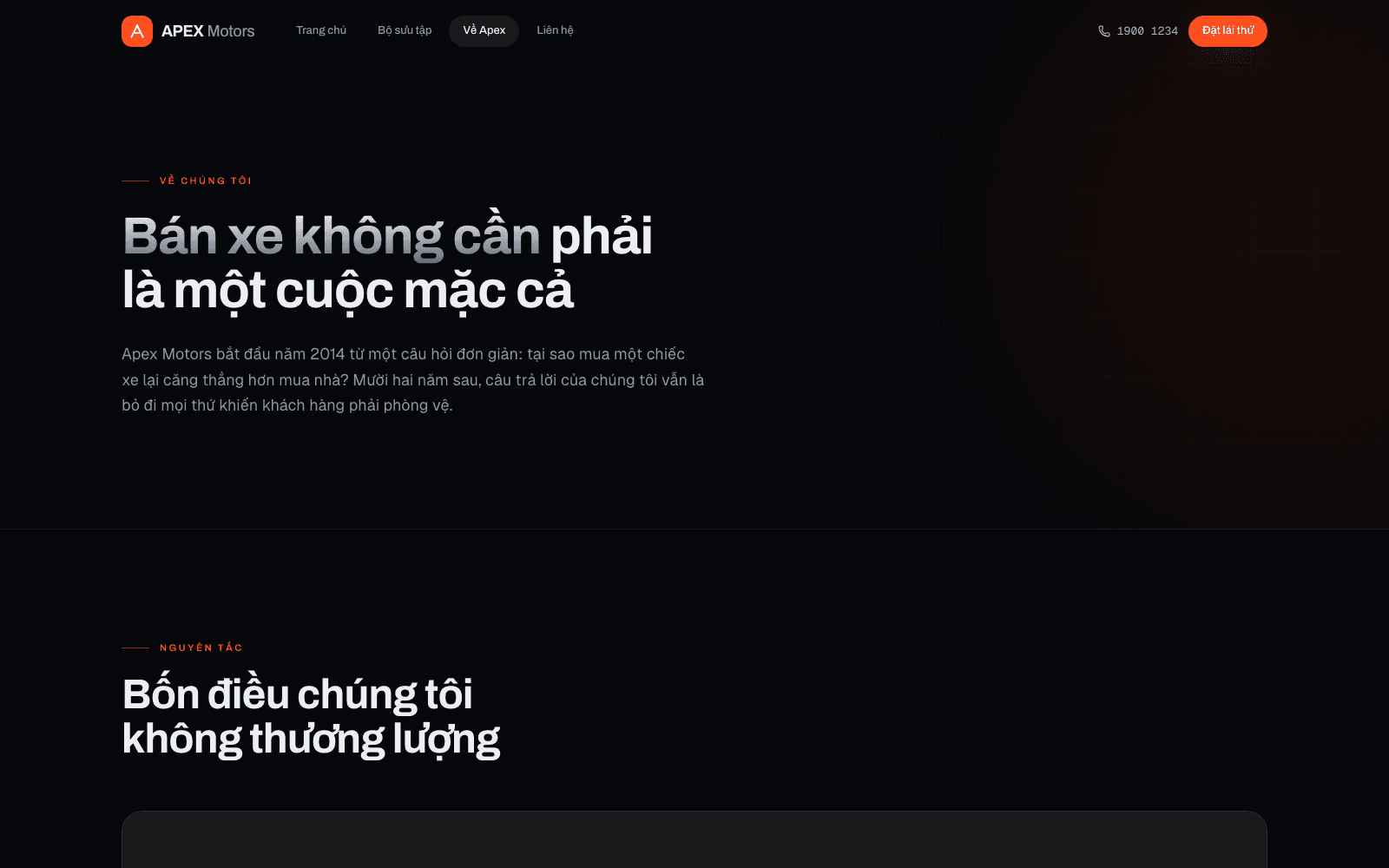 Trang giới thiệu về đại lý