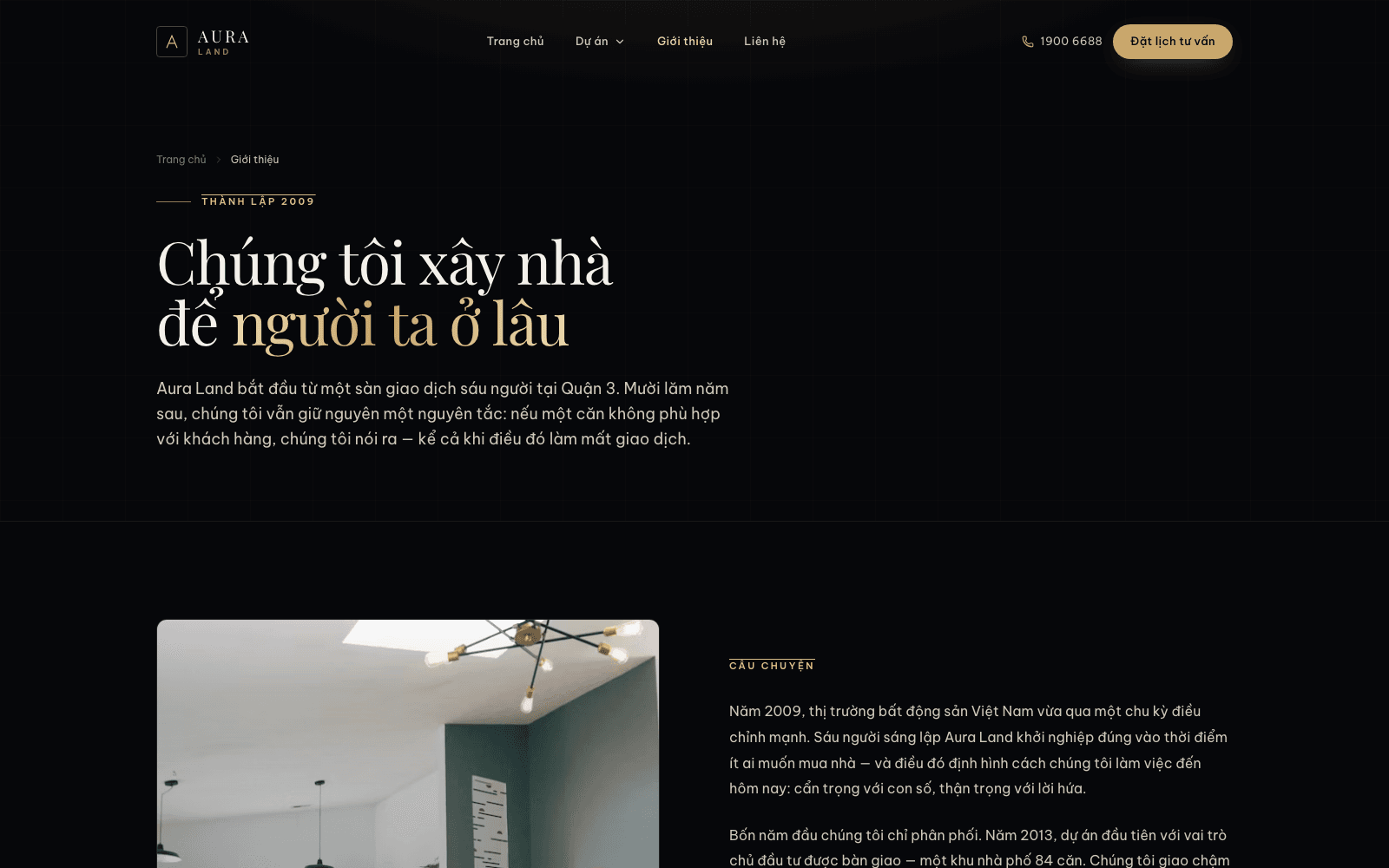 Trang giới thiệu về năng lực của chủ đầu tư