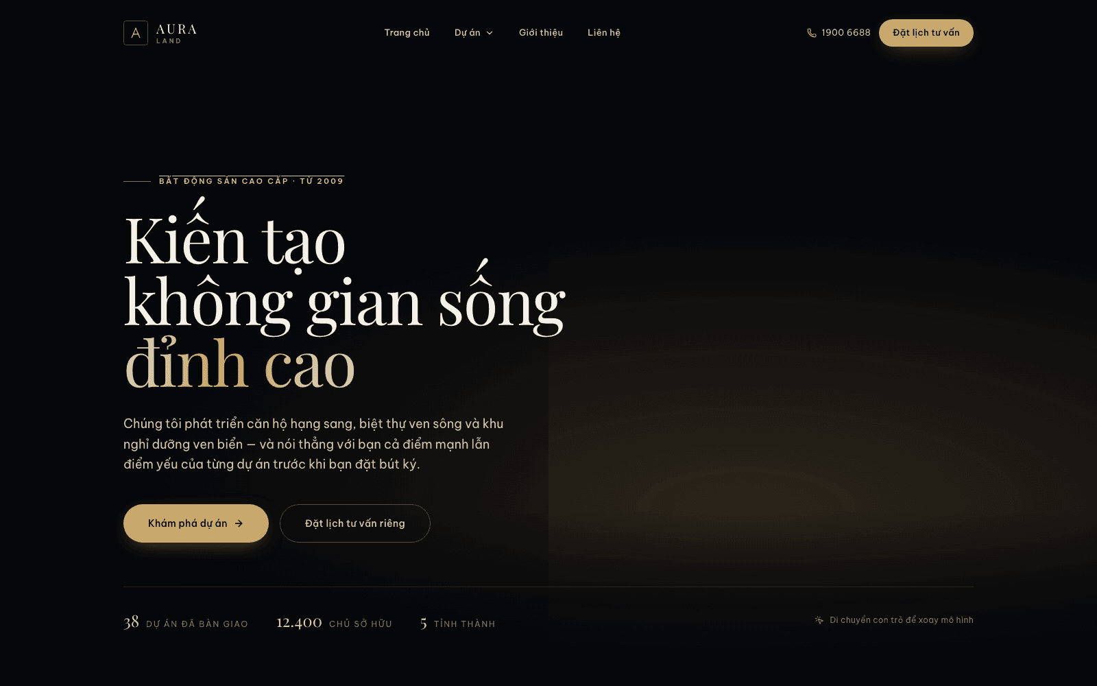 Aura Land — Mẫu website bất động sản